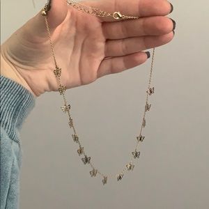 Urban outfitters gold butterfly necklace